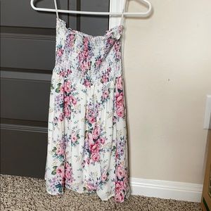 Strapless floral dress